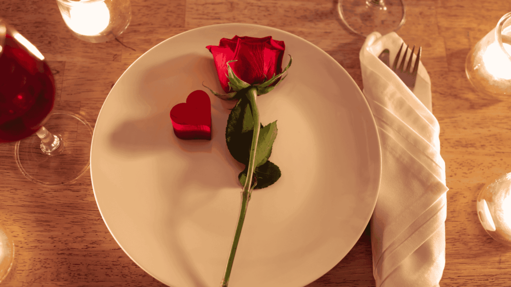 mesa decorada para jantar romântico em casa