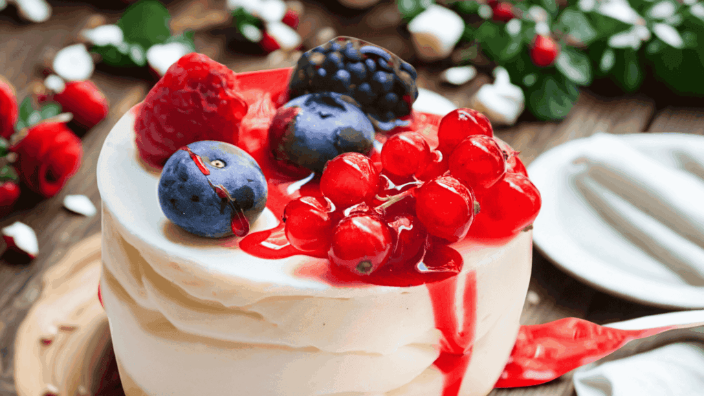 sobremesa de cheesecake de requeijão Litoral Laticínios com calda de frutas vermelhas