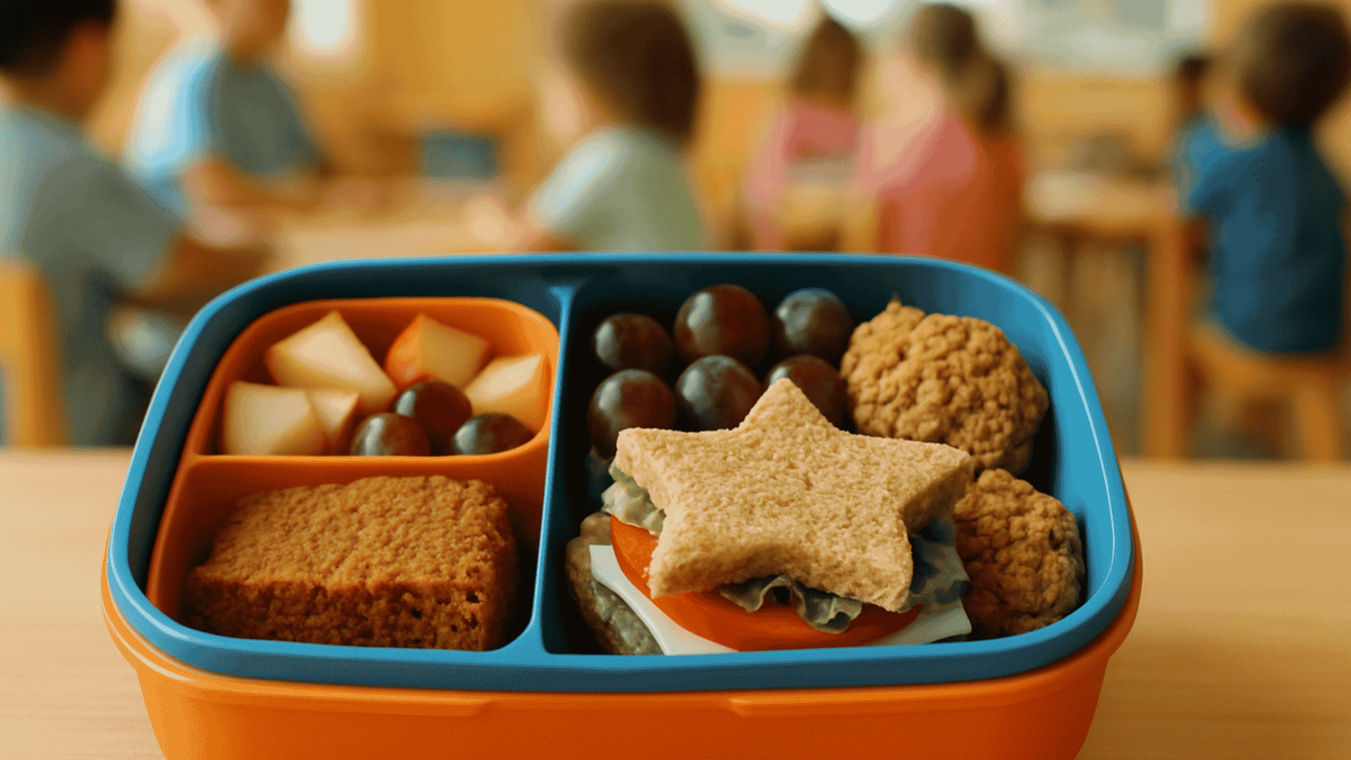 Fotos para o Blog Litoral Laticínios (6) foto de lancheira contendo bolo integral, pão com queijo mussarela Litoral e frutas - imagem gerada por IA