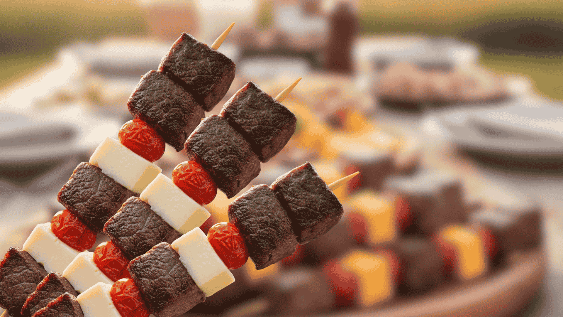 Espetinho de picanha com queijo mussarela - Litoral Laticínios