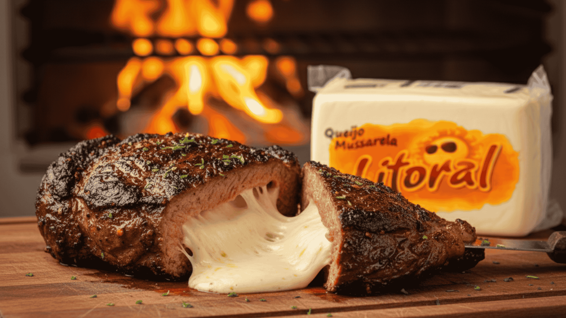 foto de maminha assada recheada com queijo mussarela - Litoral Laticínios