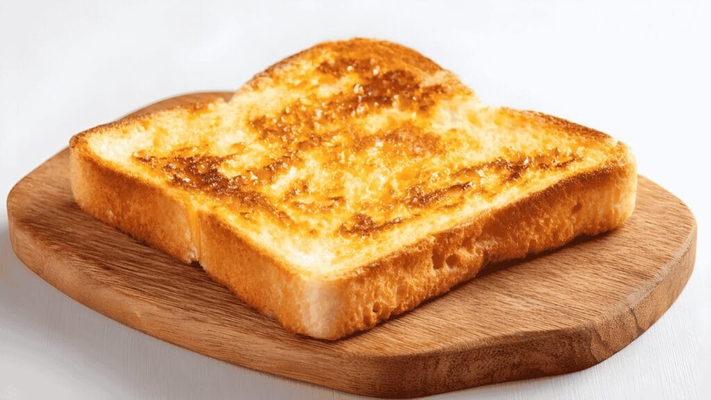Pão dourado na manteiga servido para café da manhã de surpresa de dia das mães