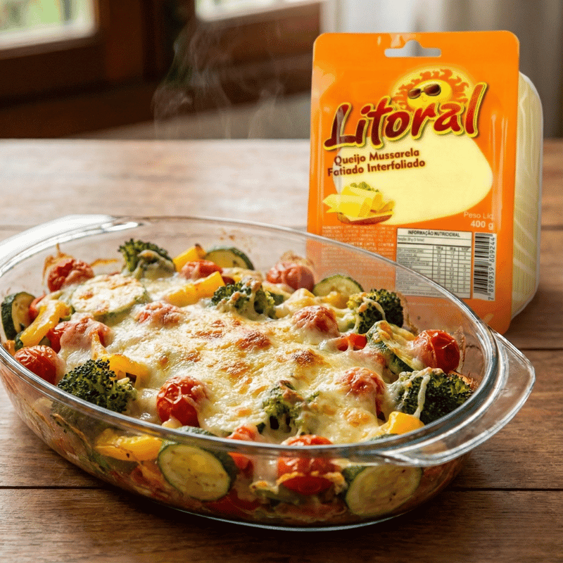 Legumes Gratinados com Mussarela